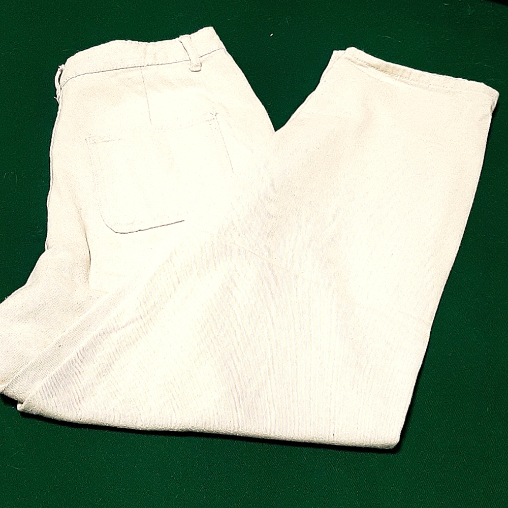 Pair of creamy color Jean's size leg 27in waste 30in jeans by shine